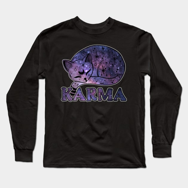 Me an Karma vibe like that Funny lazy cat Long Sleeve T-Shirt by masterpiecesai